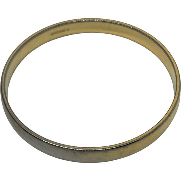 Vintage Monet Gold Tone Bangle Bracelet Classic 80s Minimalist Designer - Picture 5 of 16